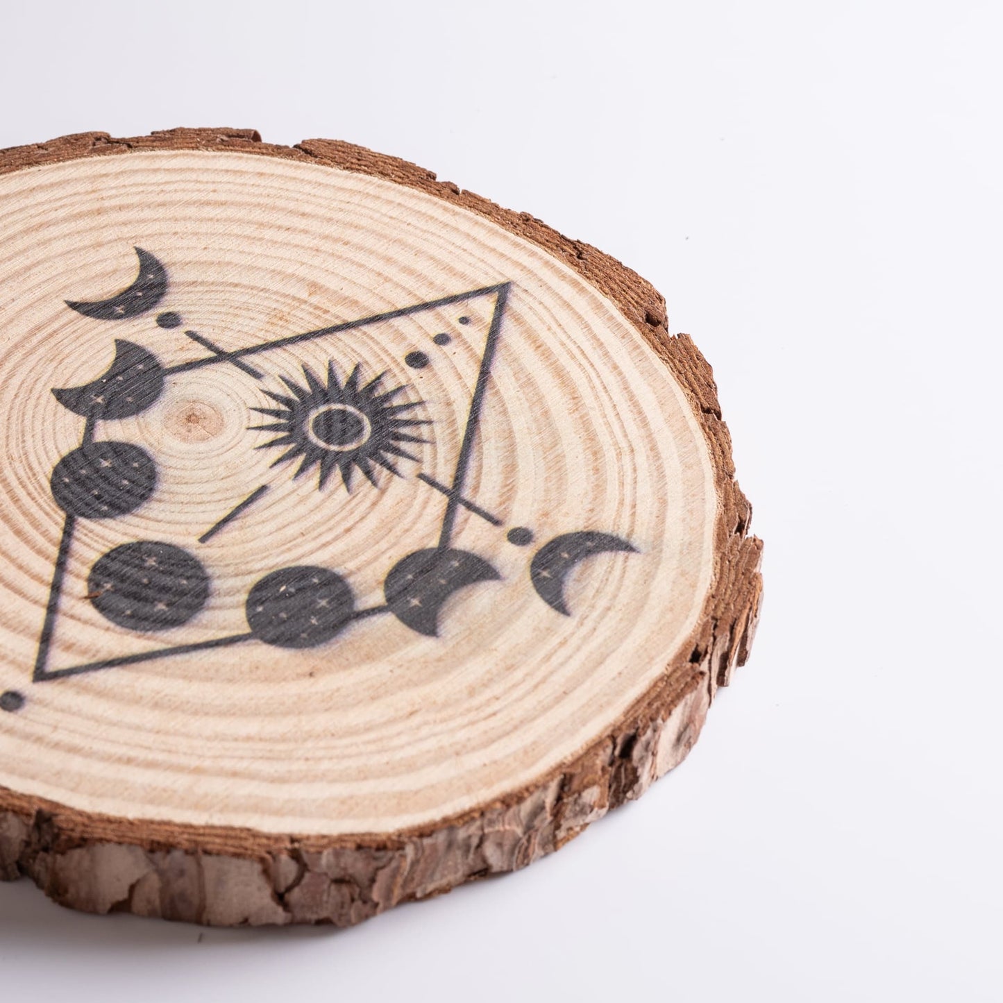 Moon Cycle crystal grid with crystals arranged for energetic cleansing and balance.