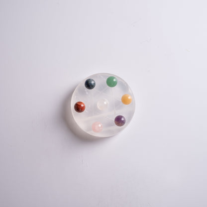 Chakra stone set with hexagram stand, beautifully packaged as a gift.