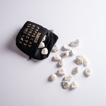 Crystal of destiny runes of magic arranged on altar for balance and focus.