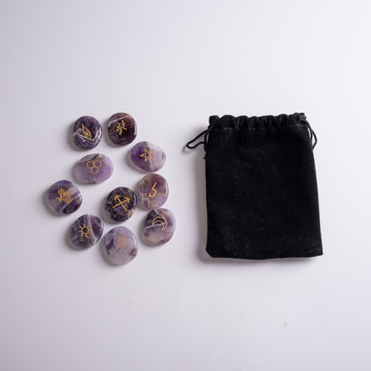 Side view of the crystal of destiny runes of magic, polished and unique in shape.