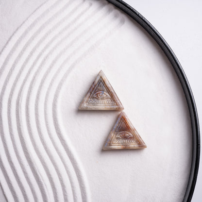 Mystic Quartz Eye of Horus pendant with natural moonstone and quartz.