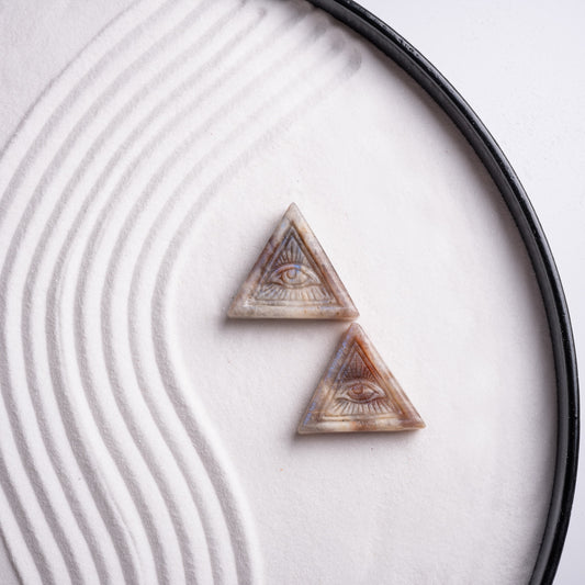 Mystic Quartz Eye of Horus pendant with natural moonstone and quartz.