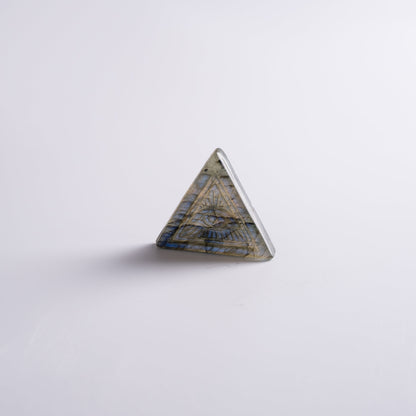 Original Eye of Horus artwork displayed on altar for spiritual protection and energy clearing.