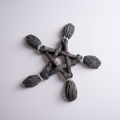 Witch decoration placed on altar for magical rituals and spiritual practice.